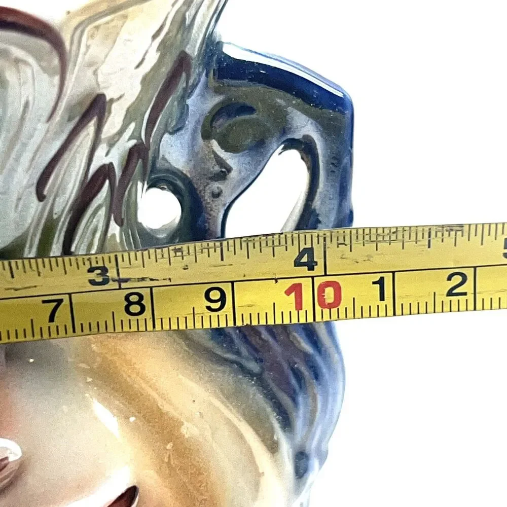 Vintage Brazilian Iridescent Ceramic RARE Vase w/Base Hand-Painted 5
